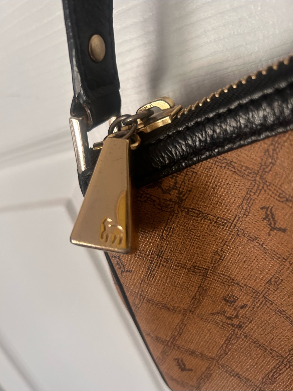 L.A.M.B. Brown Mini Shoulder Bag with Cream Stripe - Picture 5 of 8